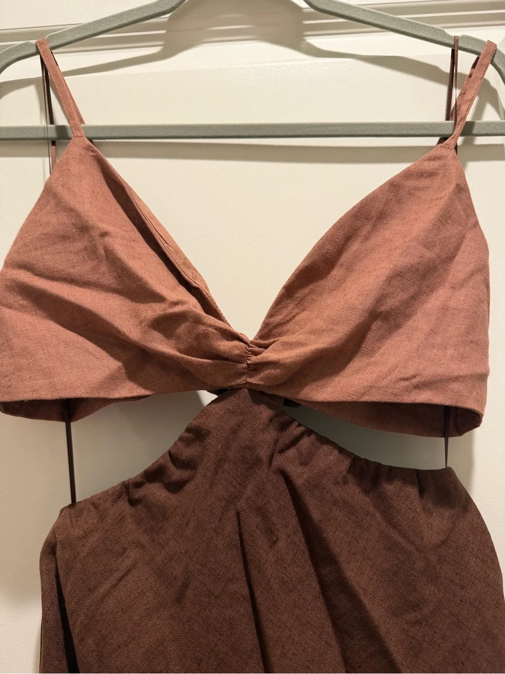 Abercrombie & Fitch Brown Twist-Front Maxi Dress